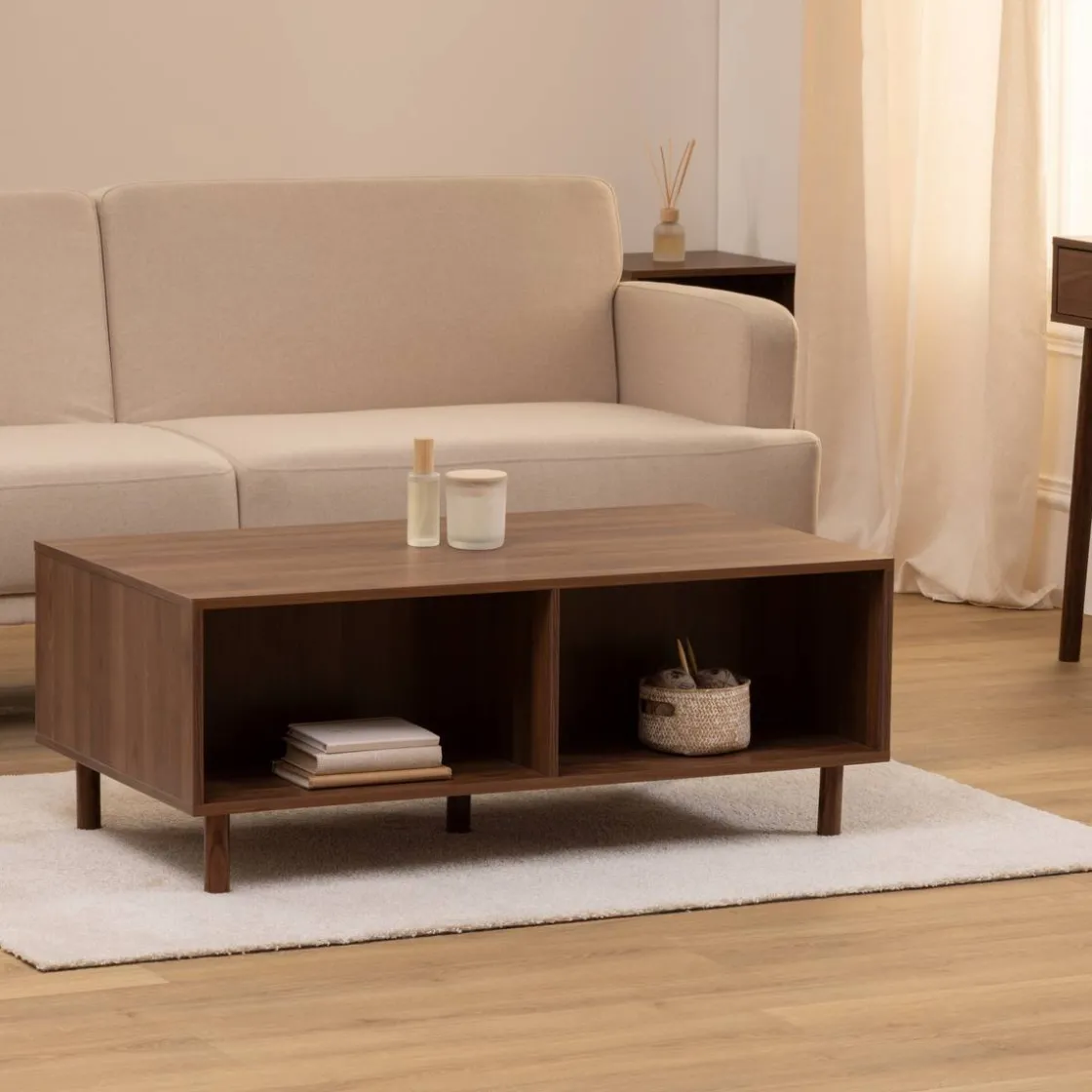 5five Table basse, 2 portes, Marron