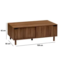 5five Table basse, 2 portes, Marron