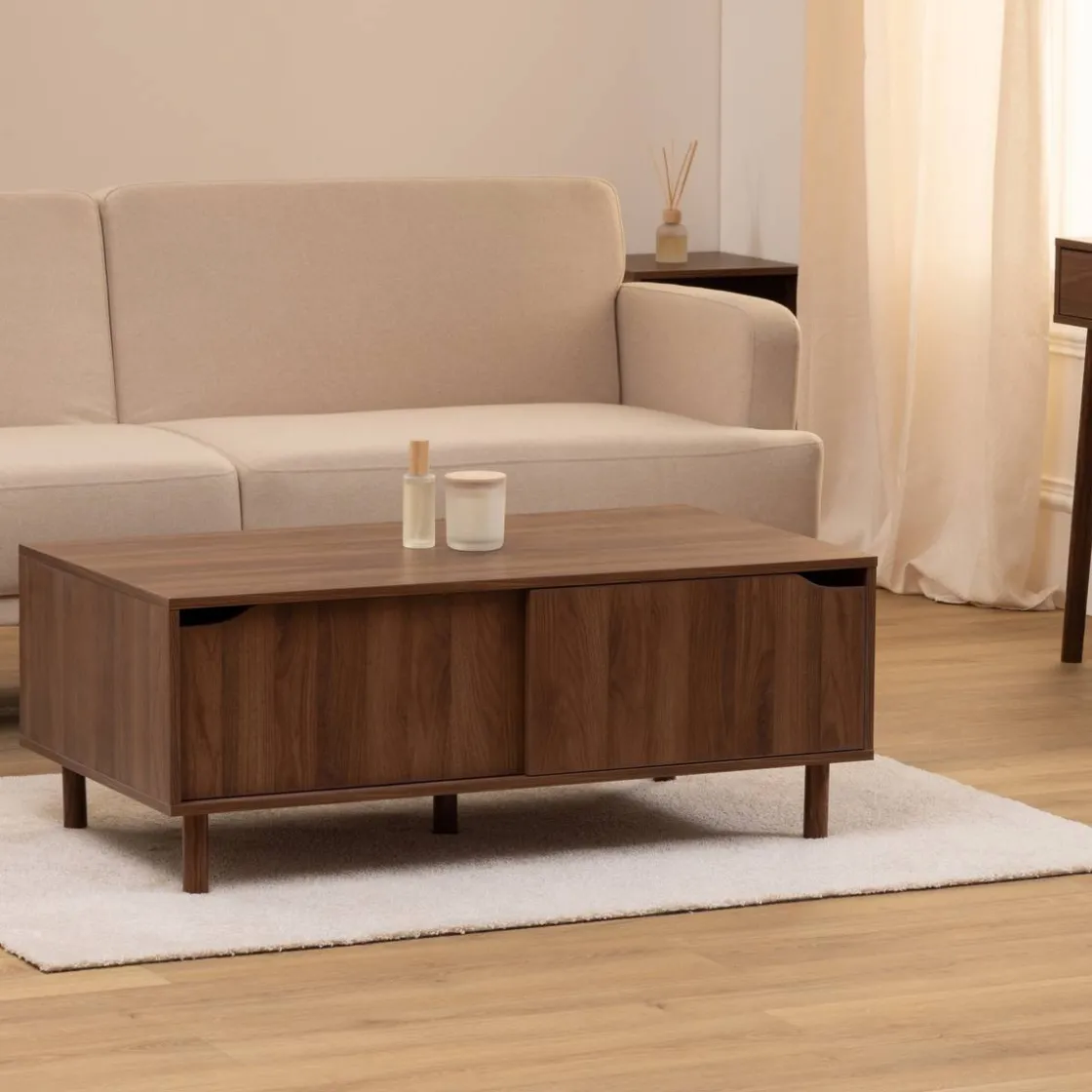 5five Table basse, 2 portes, Marron