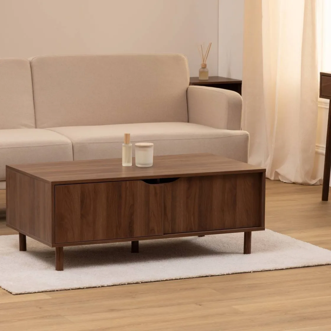 5five Table basse, 2 portes, Marron