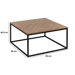5five Table basse, Effet bois et noir