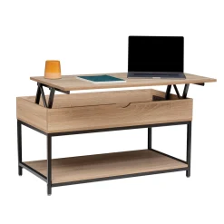 5five Table basse plateau relevable, Effet chêne naturel