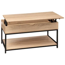 5five Table basse plateau relevable, Effet chêne naturel