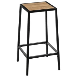 5five Table de bar et 2 tabourets, Effet chêne naturel