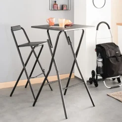 5five Table de bar pliante 2 places, Effet bois