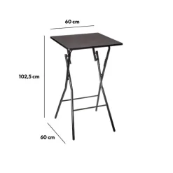 5five Table de bar pliante 2 places, Noir