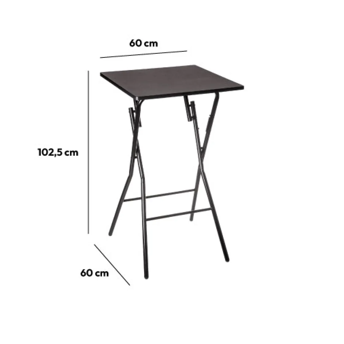 5five Table de bar pliante 2 places, Noir