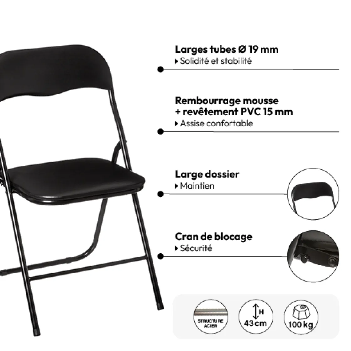 5five Table et 4 chaises pliantes