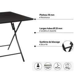 5five Table et 4 chaises pliantes en velours