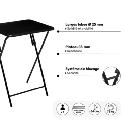 5five Table pliante 1 place, Noir