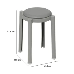 5five Tabouret empilable plastique, Gris