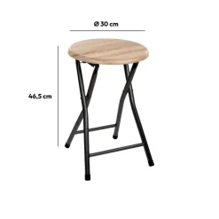 5five Tabouret pliant, Effet bois naturel