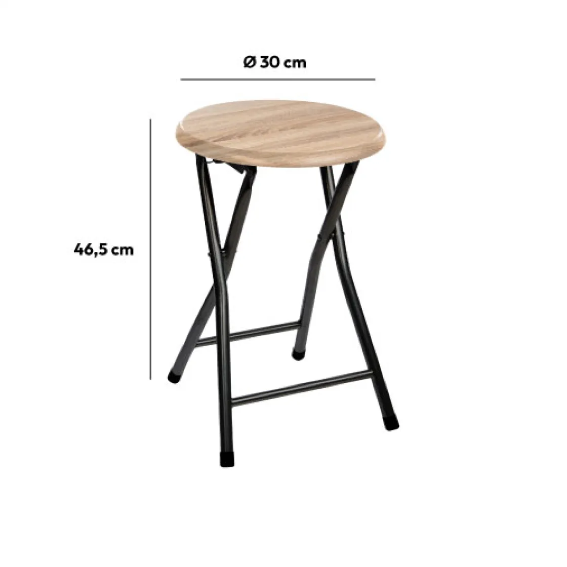 5five Tabouret pliant, Effet bois naturel