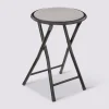 5five Tabouret pliant, Velours Gris