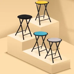 5five Tabouret pliant, Velours Gris