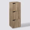 5five Étagère 3 cases avec portes, Effet chêne naturel