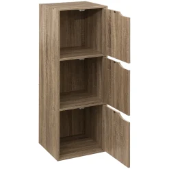 5five Étagère 3 cases avec portes, Effet chêne naturel