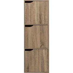 5five Étagère 3 cases avec portes, Effet chêne naturel