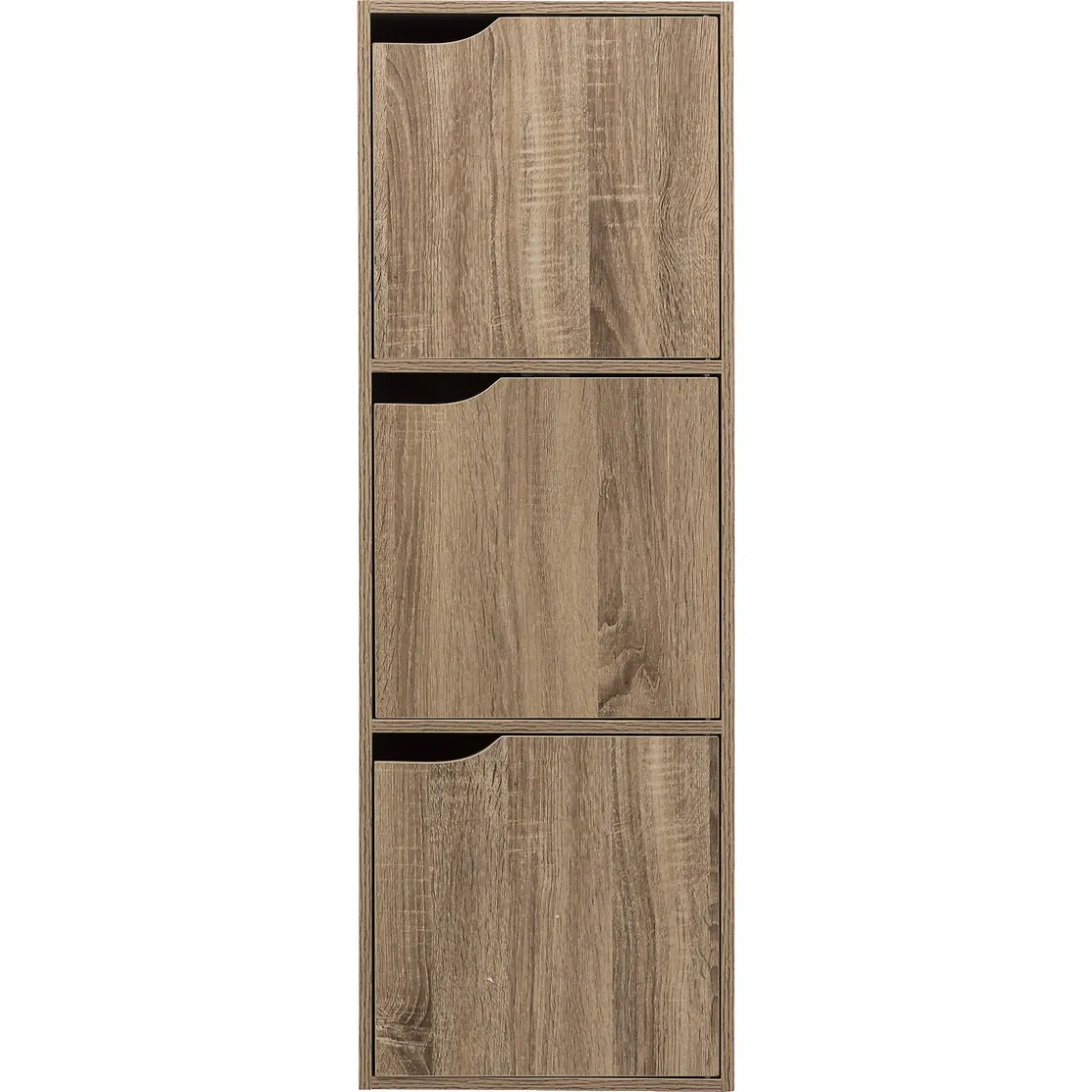 5five Étagère 3 cases avec portes, Effet chêne naturel