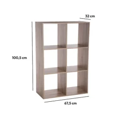 5five Étagère 6 cases, Effet bois naturel