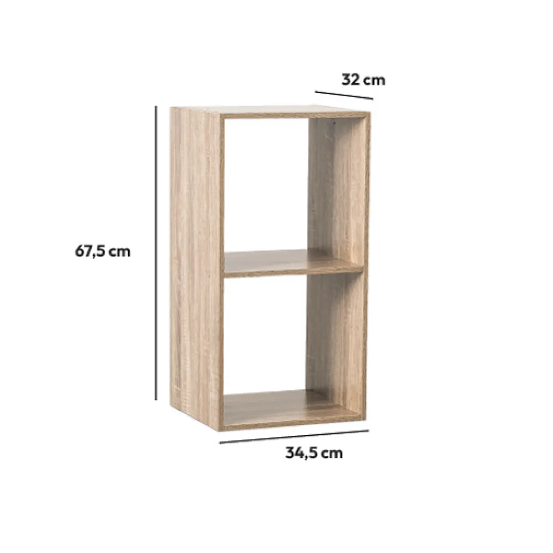 5five Étagère 2 cases, Effet bois naturel