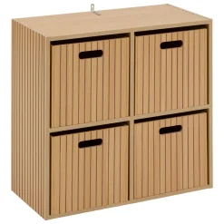 5five Étagère 4 cases, Effet bois naturel