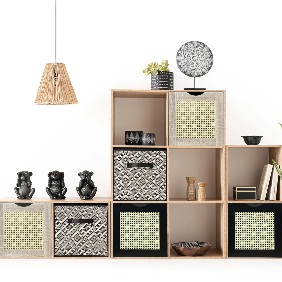 5five Étagère 2 cases, Effet chêne gris