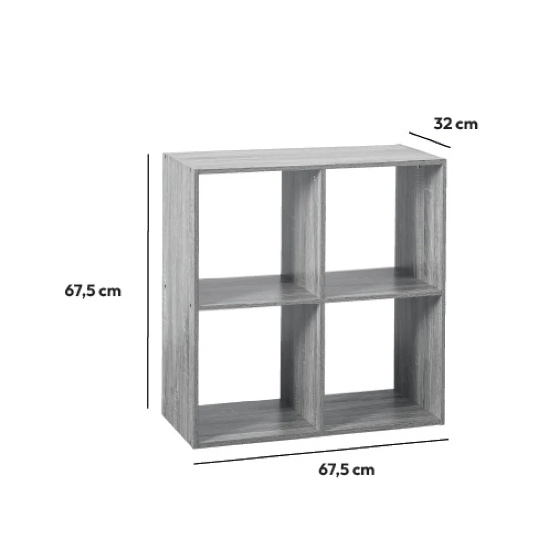 5five Étagère 4 cases, Effet chêne gris