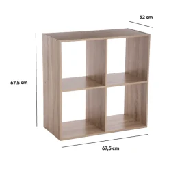 5five Étagère 4 cases, Effet chêne naturel