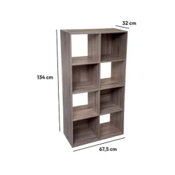 5five Étagère 8 cases, Effet chêne naturel