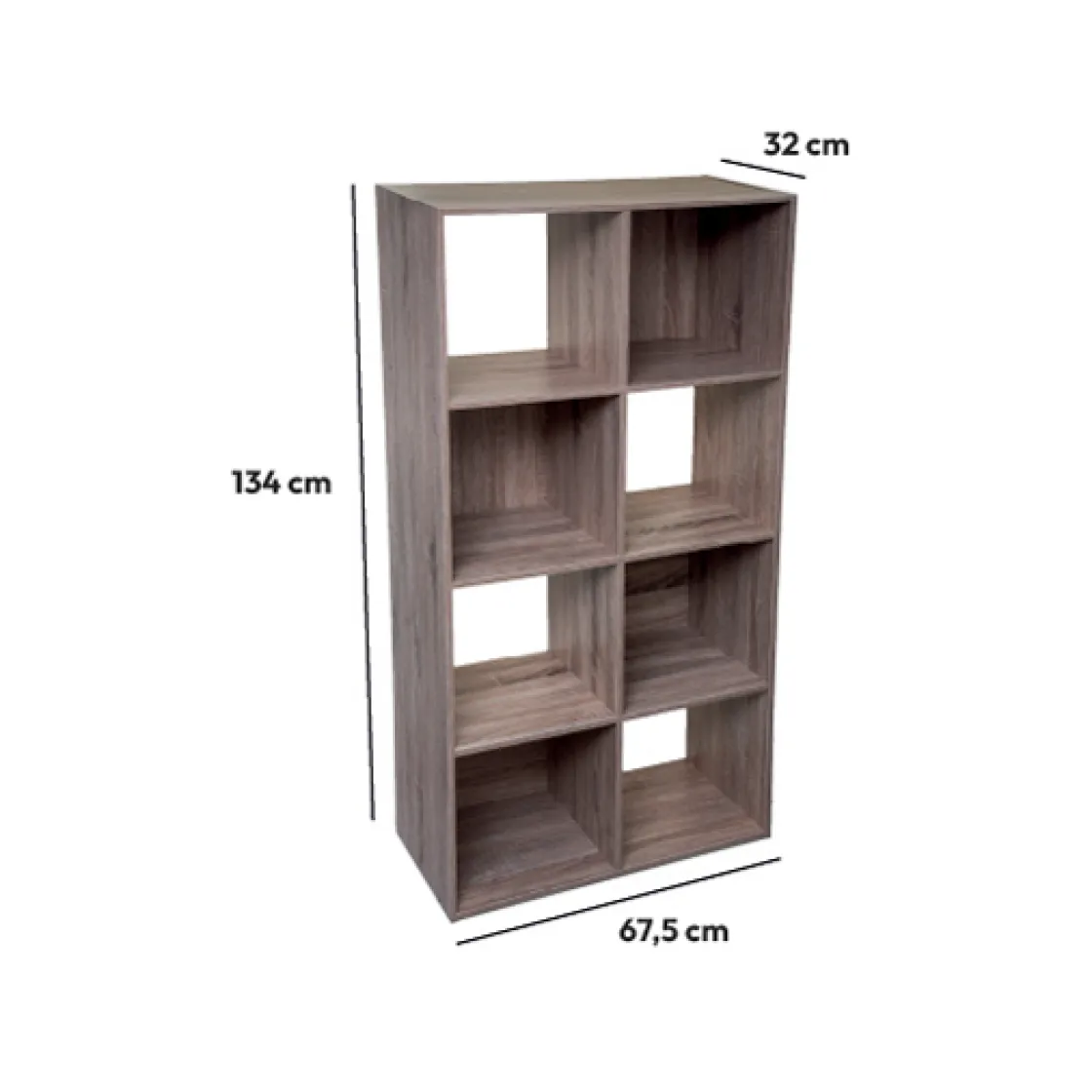 5five Étagère 8 cases, Effet chêne naturel