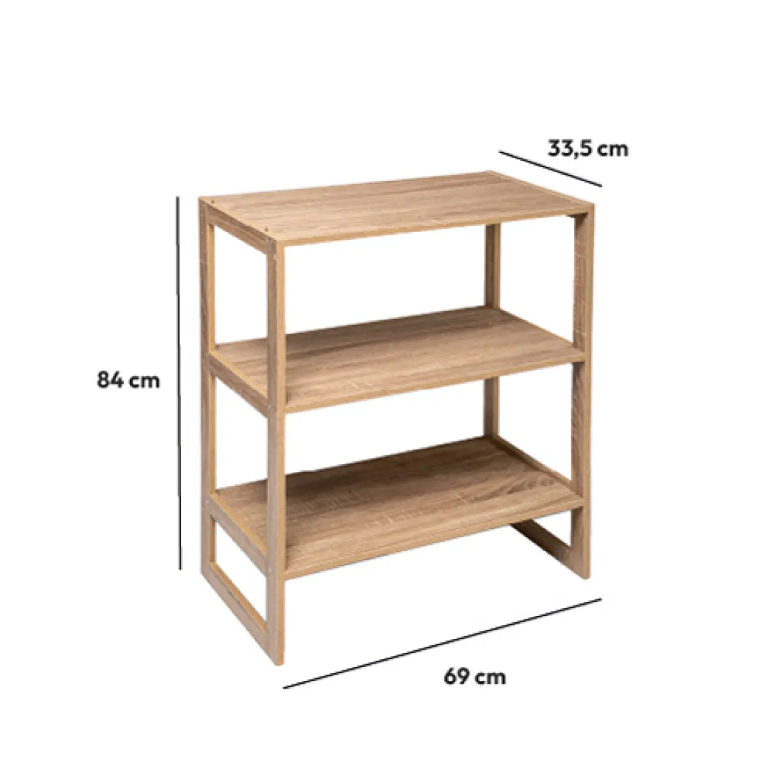 5five Étagère 4 cases empilables, Effet chêne naturel