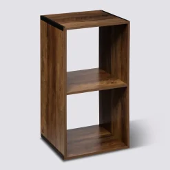 5five Étagère 2 cases indus, Effet bois foncé