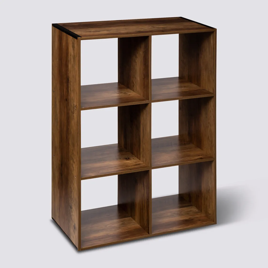 5five Étagère 6 cases indus, Effet bois foncé