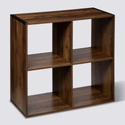 5five Étagère 4 cases indus, Effet bois foncé