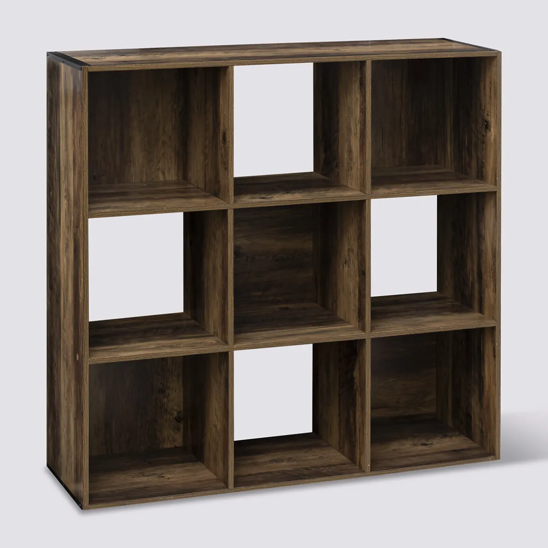 5five Étagère 9 cases indus, Effet bois foncé