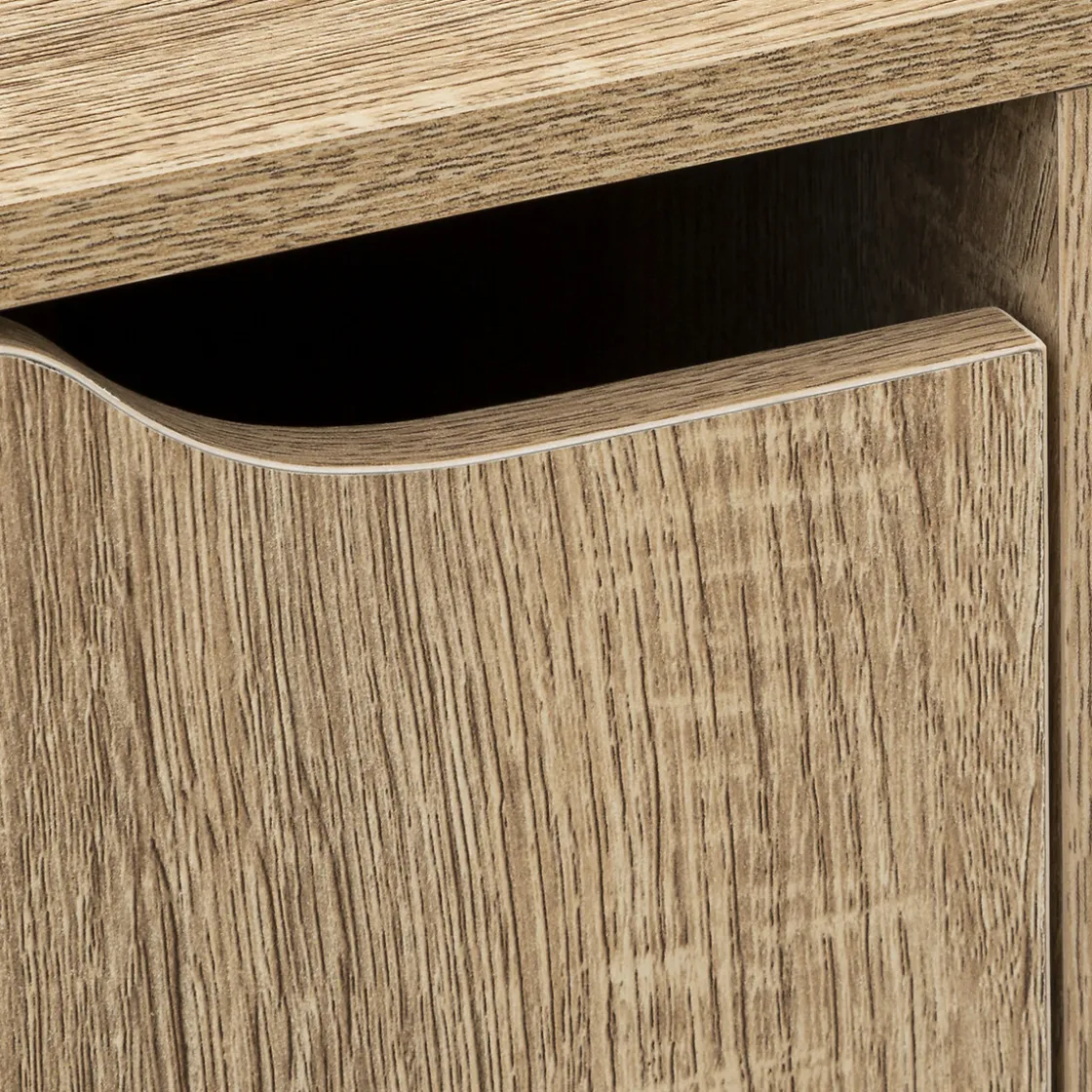 5five Étagère 4 cases porte, Effet bois naturel