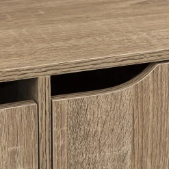 5five Étagère 6 cases porte, Effet bois naturel