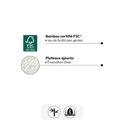 5five Étagère 2 niveaux, Bambou