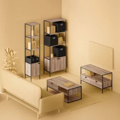 5five Étagère 1 porte, Effet chêne naturel