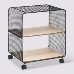 5five Étagère à roulettes 2 cases, Noir