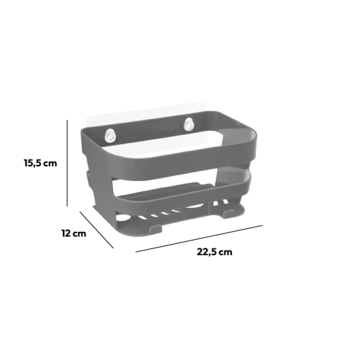5five Étagère à ventouses, Gris