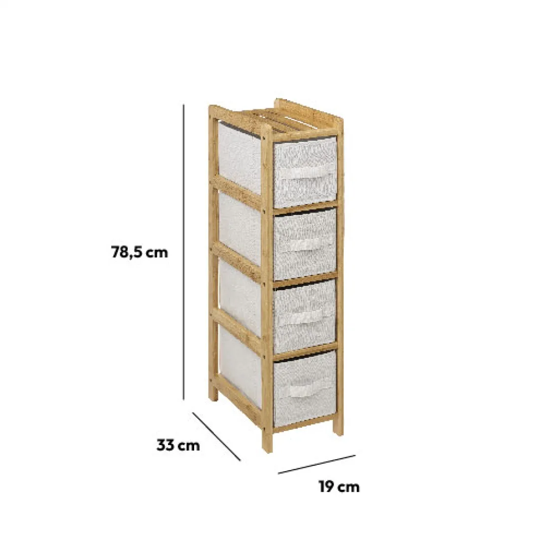 5five Étagère avec 4 paniers, Bambou