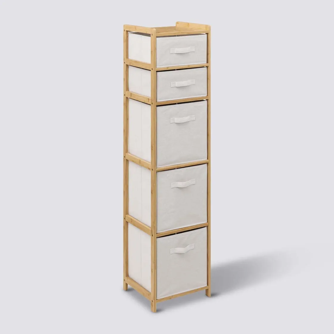 5five Étagère avec 5 paniers, Bambou