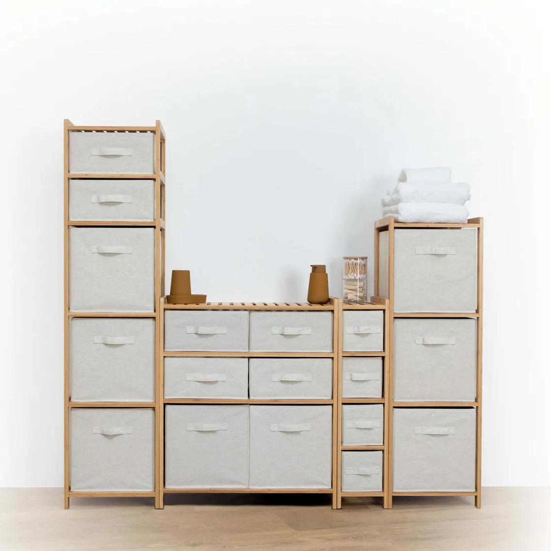 5five Étagère avec 5 paniers, Bambou