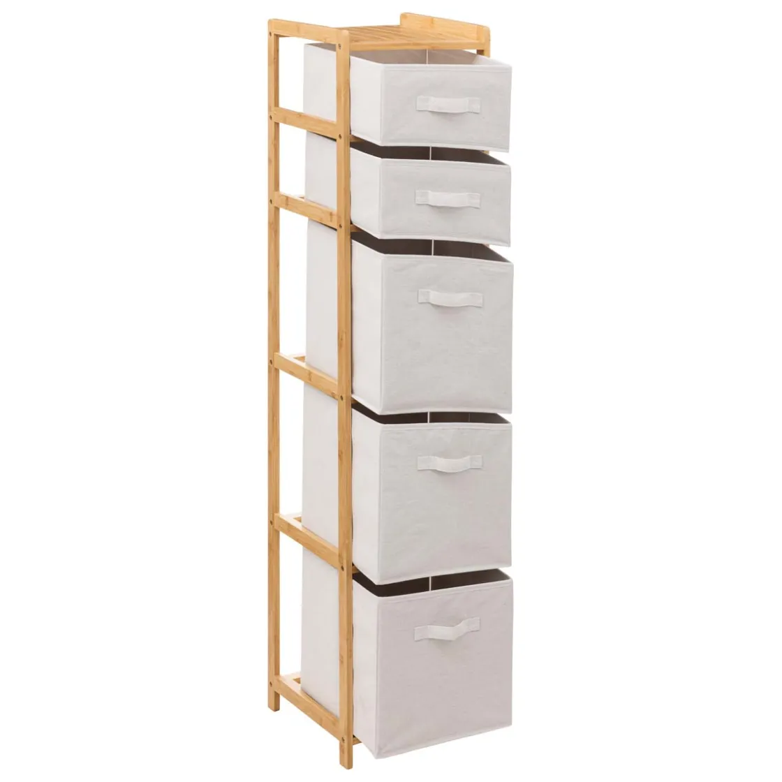 5five Étagère avec 5 paniers, Bambou