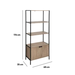 5five Étagère bibliothèque 2 niveaux, Effet chêne naturel