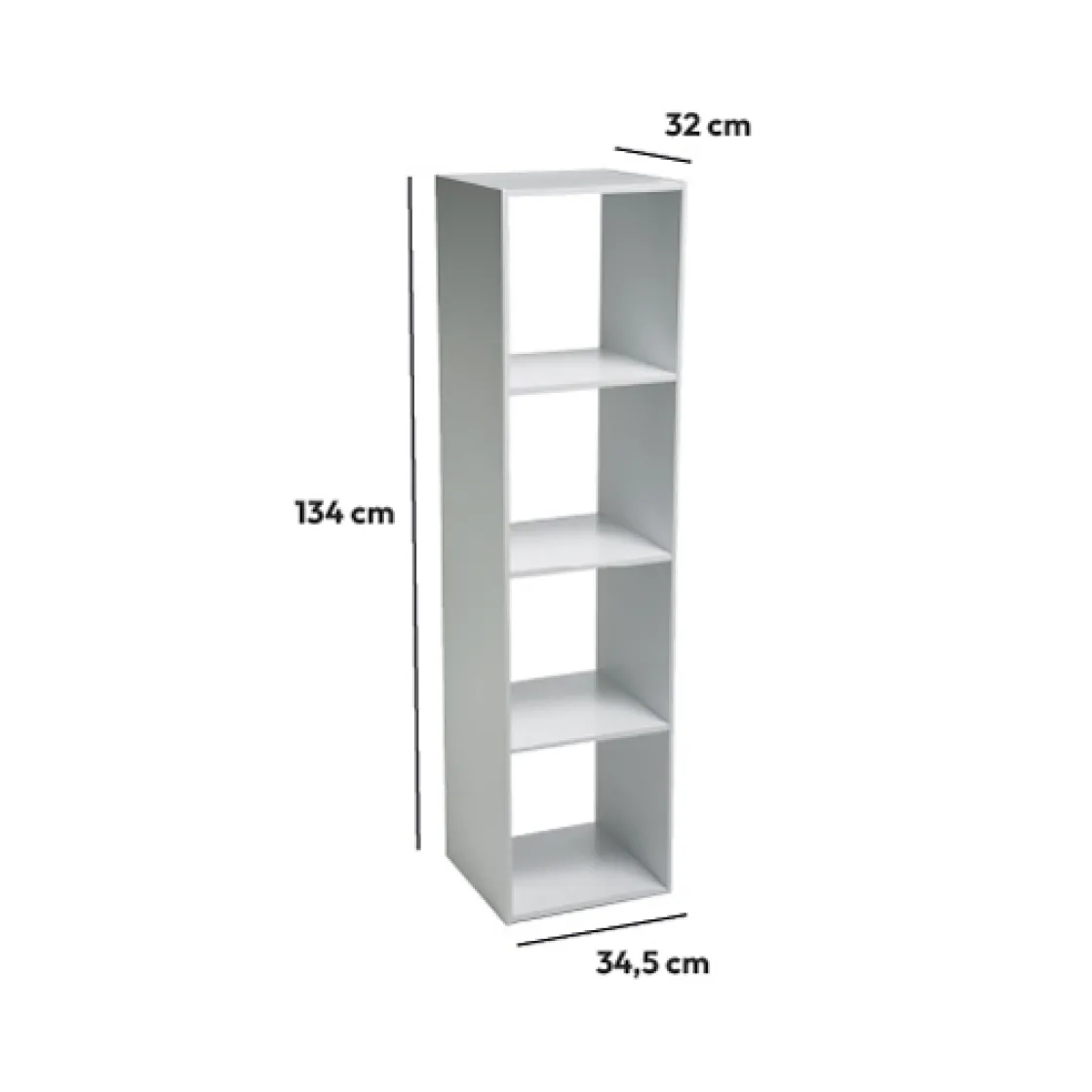 5five Étagère colonne 4 cases, Blanc