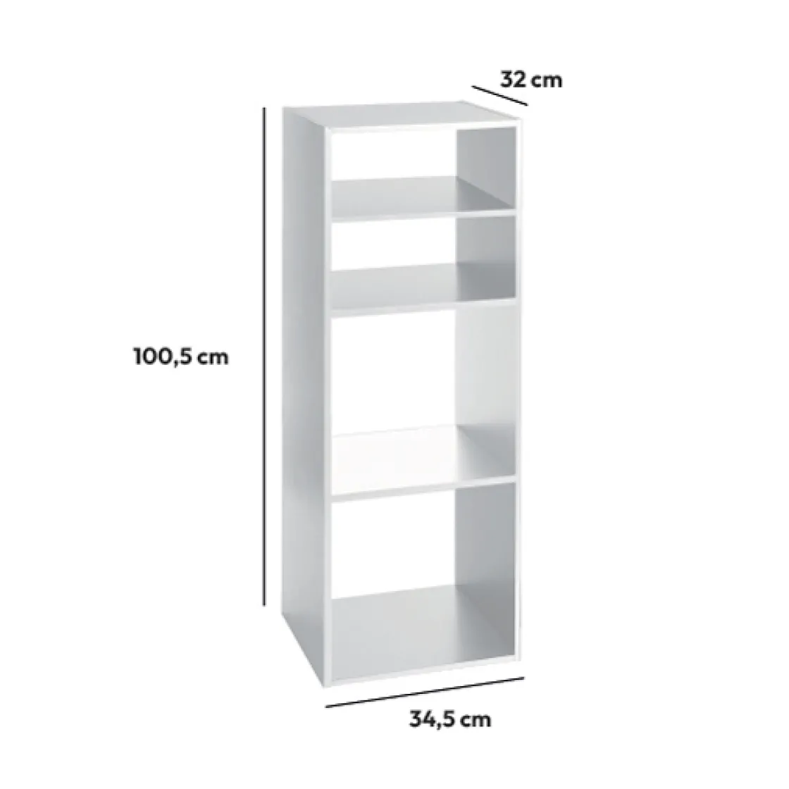 5five Étagère colonne 4 cases, Blanc