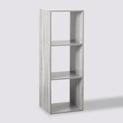 5five Étagère colonne 3 cases, Effet chêne gris